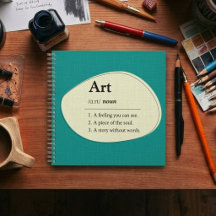 Kunstwörterbuch im Stil eines Notiz- und Skizzenbu