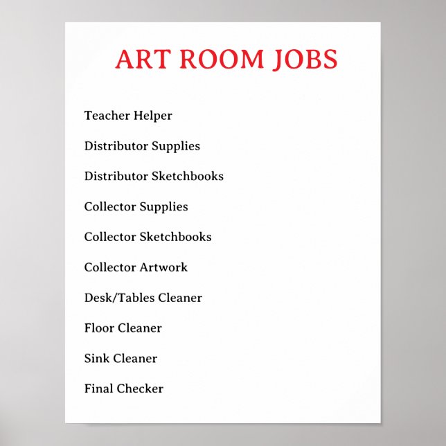 Kunstzimmer-Jobs - Poster (Vorne)