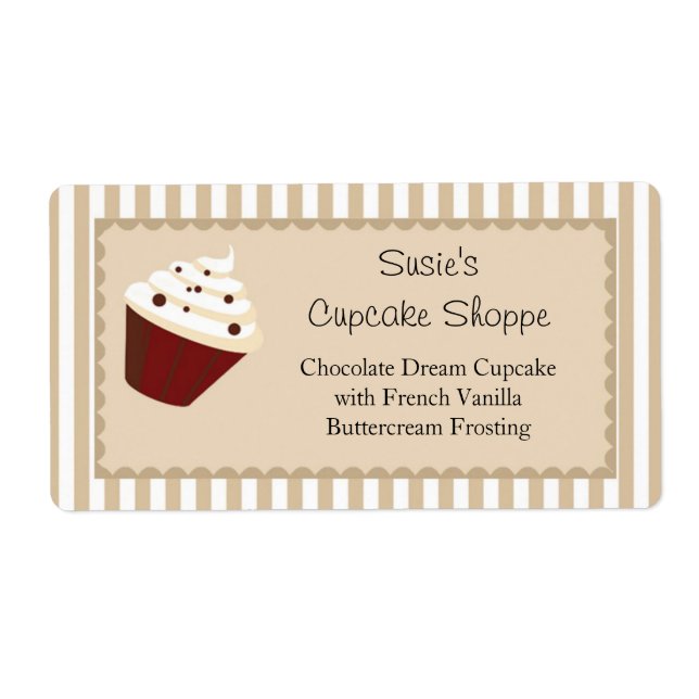 Kupcake-Produktkennzeichnungen, weiche Mocha-Strei (Vorne)