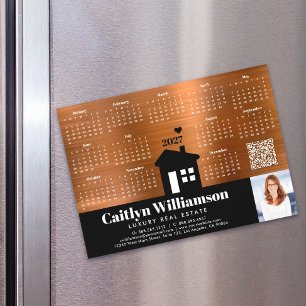 Kupfer-2027-Kalender-Makler-Foto-QR-Code-Magnet Magnetkarte