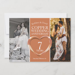 Kupfer 7. Hochzeitstag Party Einladung