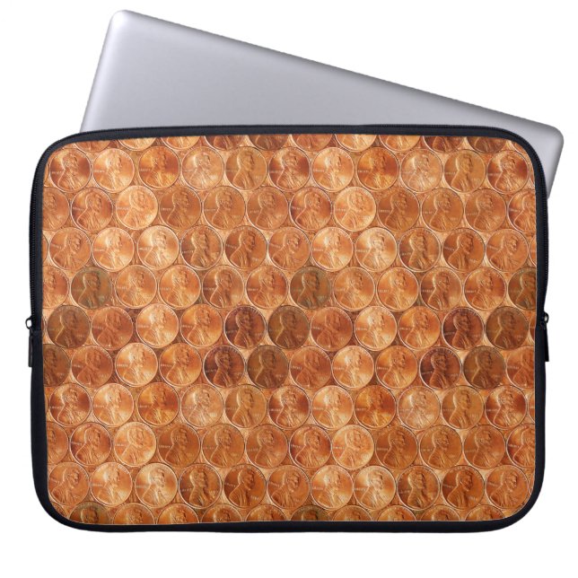 Kupfer Abraham Lincoln penny, 1 Cent Kupfer 15" Laptopschutzhülle (Vorderseite)