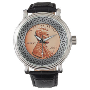 Kupfer Abraham Lincoln penny cent 2021celtic Watch Armbanduhr