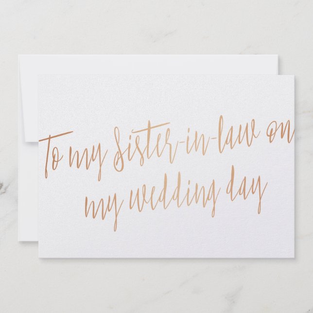 Kupfer "An meine Schwägerin am Hochzeitstag" (Vorderseite)