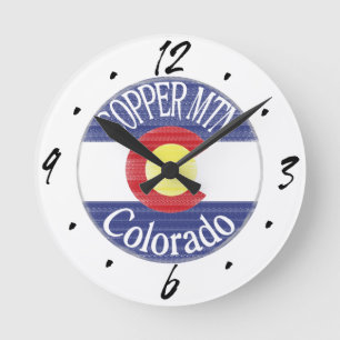 Kupfer-Berg Colorado-Umrandungsmauer Runde Wanduhr