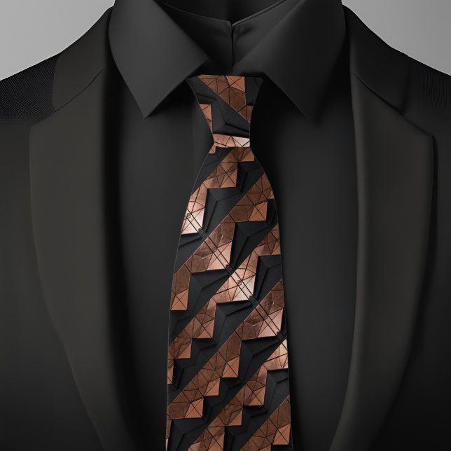 Kupfer Black Mountain Range Pattern Necktie Krawatte (Von Creator hochgeladen)