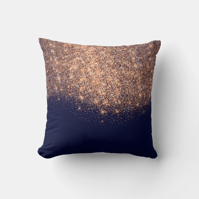 Kupfer Blue Navy Rose Glitzer Makeup Artist Beauty Kissen (Vorderseite)