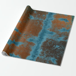 Kupfer Blue Patina Metallic Grungy Urban Abstrakt Geschenkpapier