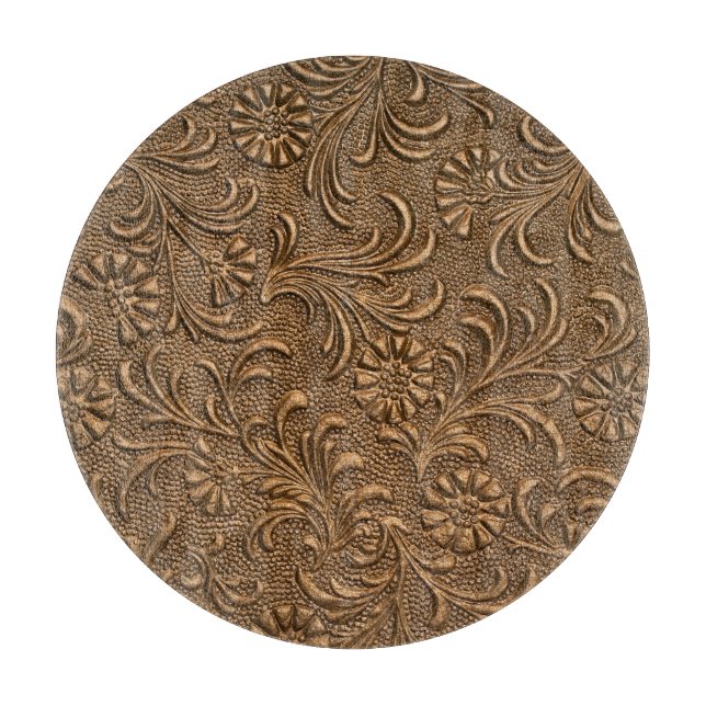 Kupfer-Blüte: Verzierte Tafel Art. Schneidebrett (Vorderseite)
