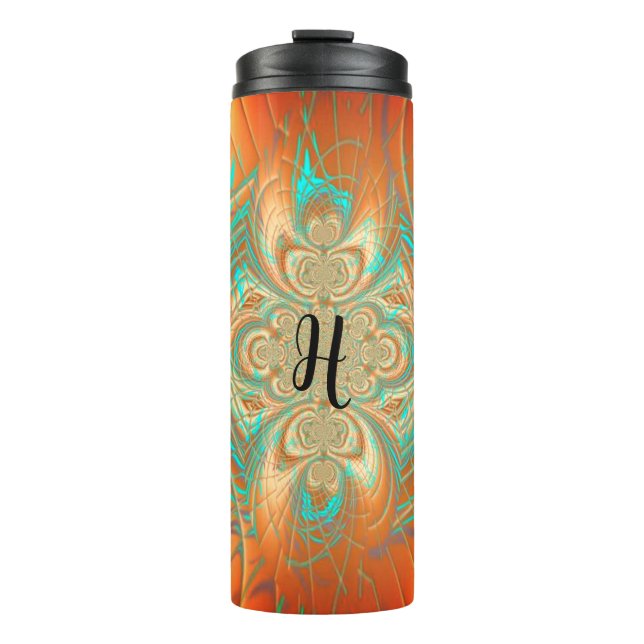 Kupfer-Bronze und Aqua-Thermal-Tumbler Thermosbecher (Vorderseite)