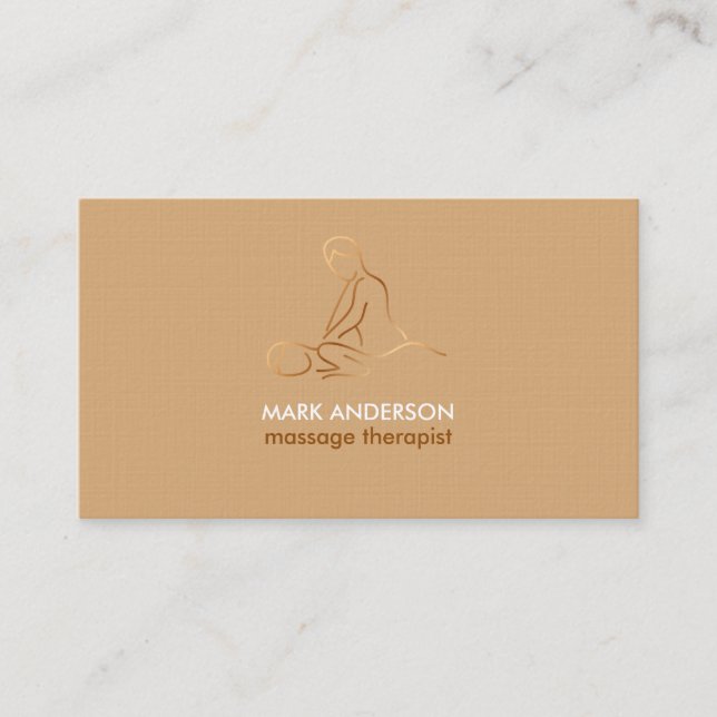 Kupfer Brown Massage Therapie Masseuse Wellness-Ce Visitenkarte (Vorderseite)