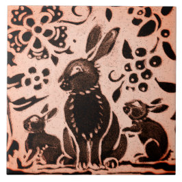 Kupfer Brown Woodland Bunny Rabbit Fall Trivet Fliese