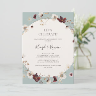 Kupfer-Burgund-Wildblume   Aquamarin Let's Celebra Einladung