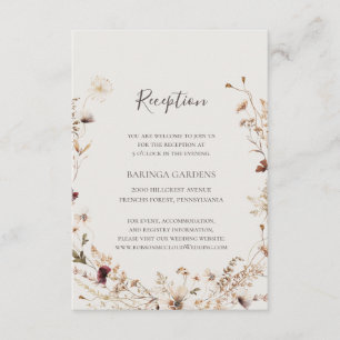 Kupfer Burgund Wildblume Beige Hochzeitsstimmung Begleitkarte