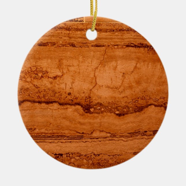 Kupfer Canyon Granit, bernsteinfarbenes Gold Sedon Keramikornament (Vorne)