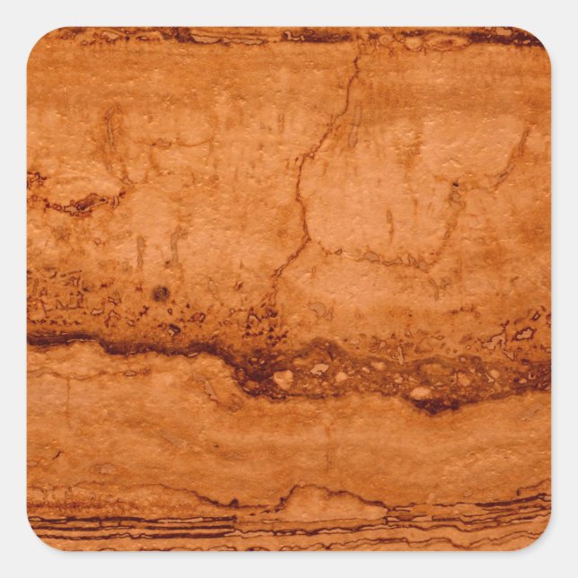 Kupfer Canyon Granit, bernsteinfarbenes Gold Sedon Quadratischer Aufkleber (Vorderseite)