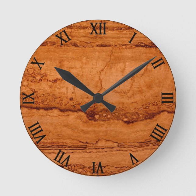 Kupfer Canyon Granit, bernsteinfarbenes Gold Sedon Runde Wanduhr (Vorderseite)