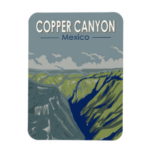 Kupfer Canyon Mexico Reise Kunst Vintage Magnet