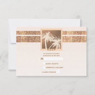 Kupfer & Creme Tropische Palmen Bäume Moderne UAWG RSVP Karte