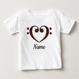 Kupfer-Doppelbläschen-Clef-Herz individuell angepa Baby T-shirt