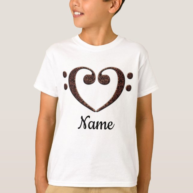 Kupfer-Doppelbläschen-Clef-Herz individuell angepa T-Shirt (Vorderseite)