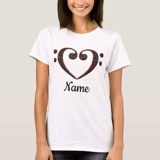 Kupfer-Doppelbläschen-Clef-Herz individuell angepa T-Shirt (Vorderseite)