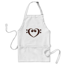 Kupfer Double Bass Clef Heart Music Lover Schürze