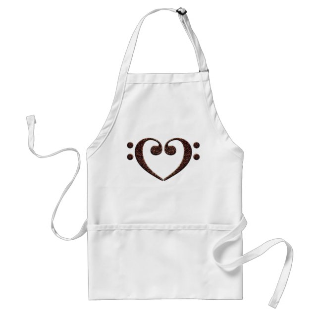 Kupfer Double Bass Clef Heart Music Lover Schürze (Vorne)