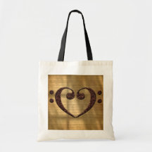 Kupfer Double Bass Clef Heart Music Lover