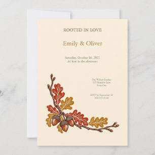 Kupfer-Eichen-Herbst-Hochzeitseinladung Einladung