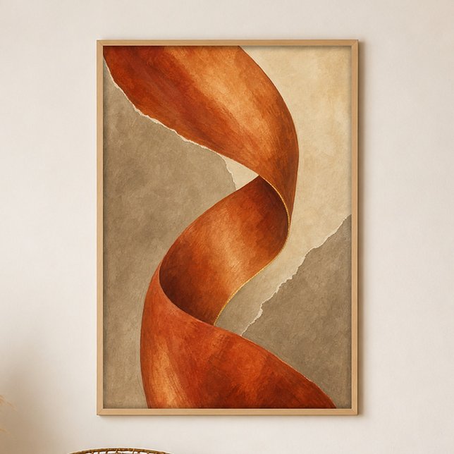 Kupfer-Falt-Gouache-Boho-Kunstposter Poster (Shown framed for scale. Poster ships unframed; frames are an optional add-on.)