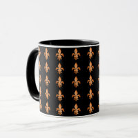 Kupfer Fleur-de-lis auf schwarz
