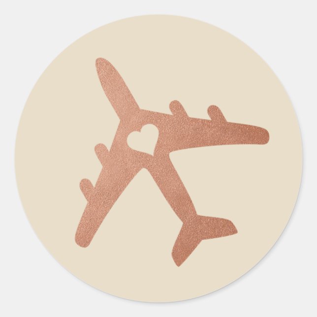 Kupfer-Flugzeug-Vorzugstafel - U PICK-FARBE Runder Aufkleber (Vorderseite)