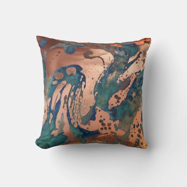 Kupfer (Foil) und Patina-Throw-Kissen Kissen (Vorderseite)