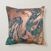 Kupfer (Foil) und Patina-Throw-Kissen
