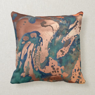 Kupfer (Foil) und Patina-Throw-Kissen Kissen