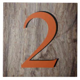 Kupfer Glühhaus Nummer Tile 2 Zwei auf grauem Stei Fliese