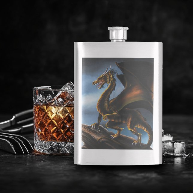 Kupfer Gold Black Dragon Flachmann (Von Creator hochgeladen)