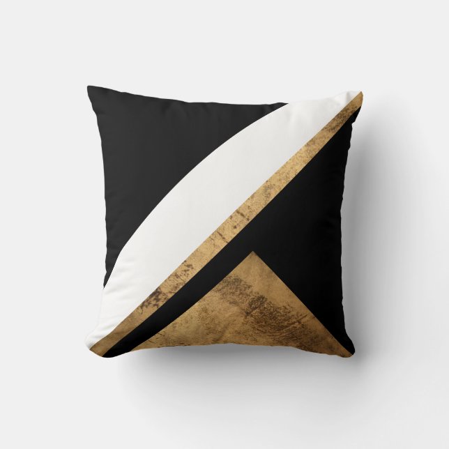 Kupfer Gold Patina Geometric Chic Kissen (Vorderseite)