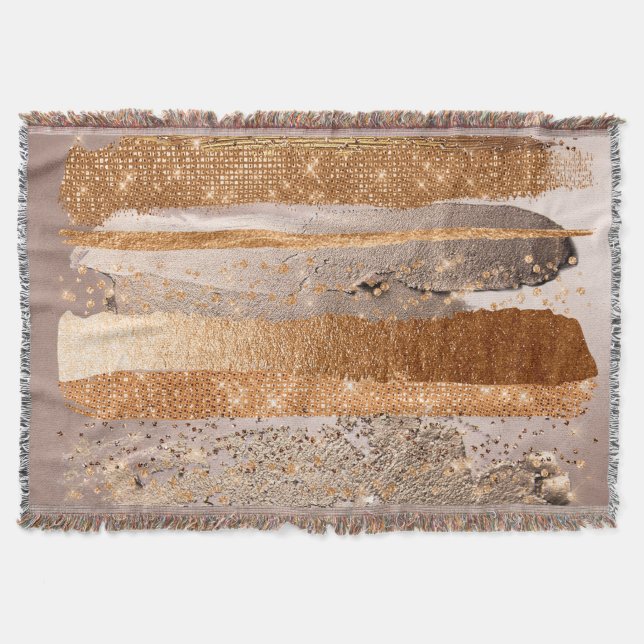Kupfer Gold Schlaganfälle Glamour Textur Decke (Vorderseite)