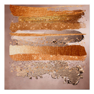 Kupfer Gold Schlaganfälle Glamour Textur Poster