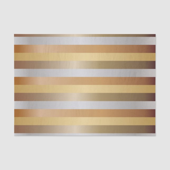 Kupfer-, Gold-, Silber-und Bronze-Streifen Seidenpapier (Vorderseite)