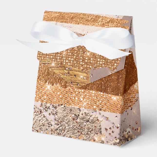 Kupfer Gold Strikes Glamour Textur Geschenkschachtel (Vorderseite)