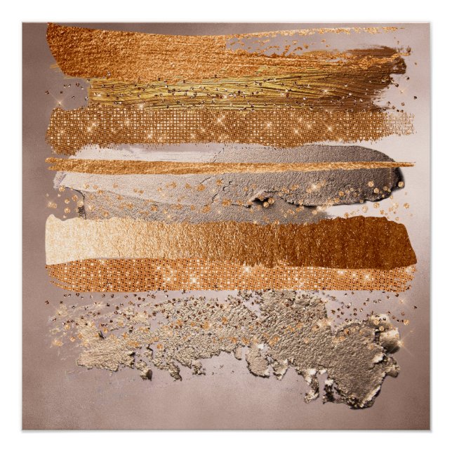 Kupfer Gold Strikes Glamour Textur Poster (Vorderseite)