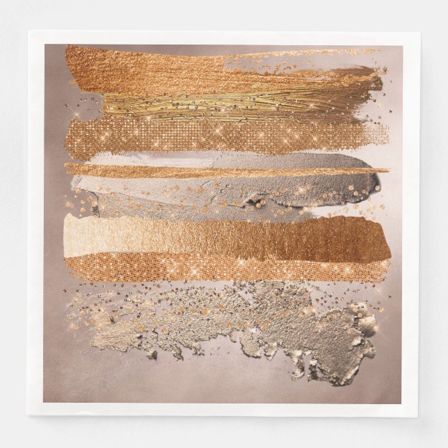 Kupfer Gold Strikes Glamour Textur Serviette (Vorderseite)