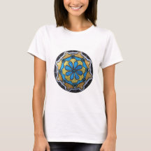 Kupfer Gold und Blue Mandala