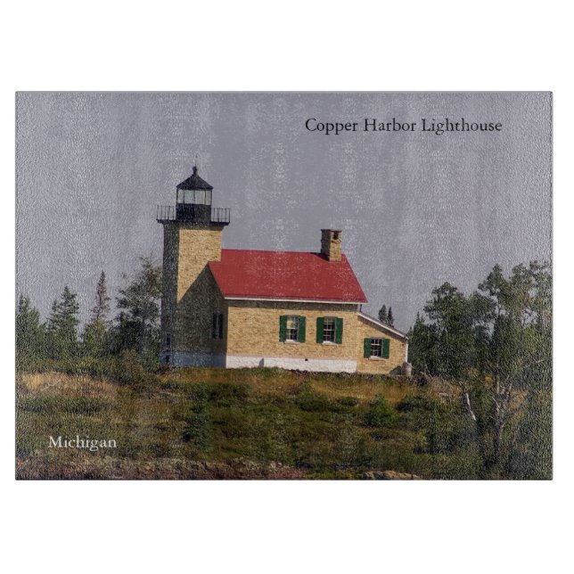 Kupfer Hafen Leuchtturm Schneidebrett (Vorderseite)