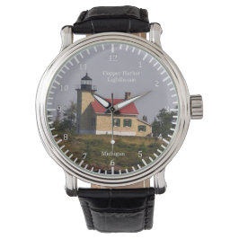 Kupfer-Hafen-Leuchtturmüberwachung Armbanduhr