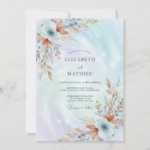 Kupfer Immergrün-Blatt-Hochzeit Einladung