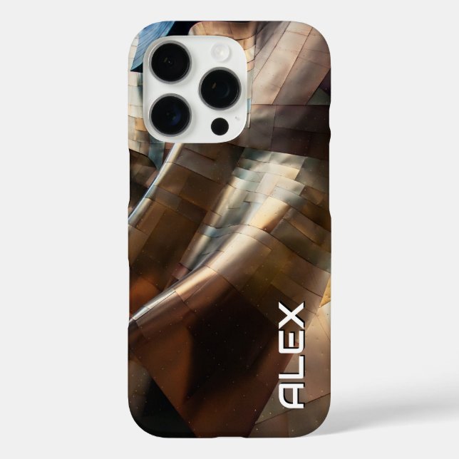 Kupfer-Kupfer-Textur - Bio Abstrakte Metallic iPhone 16 Pro Hülle (Rückseite)